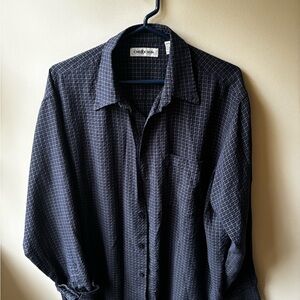 Men's Navy Checkered Casual Shirt